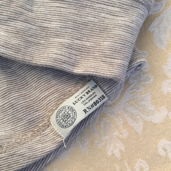 Lucky Brand long sleeve gray stripe henley - Picture 3 of 8